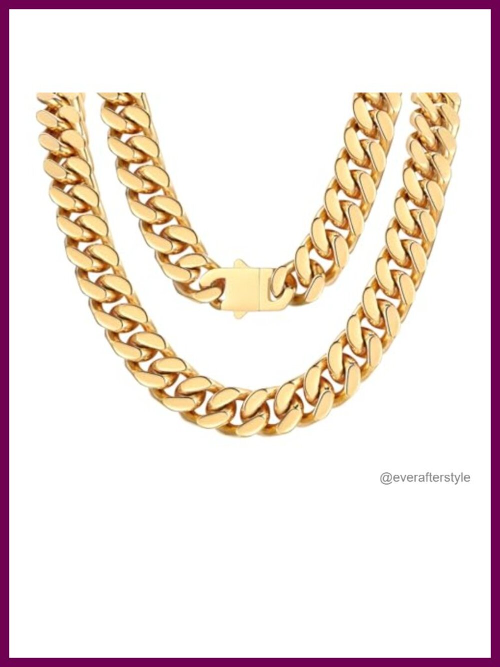 Cuban Link Chain Necklace 14mm Stainless Steel Plated Lobster Clasp